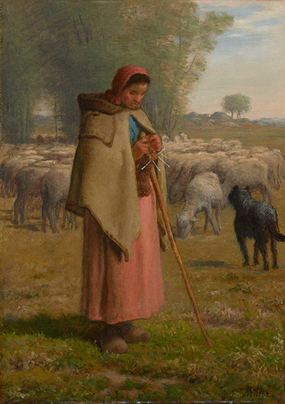 Taste for Impressionism: Shepherdess: Plains of Barbizon by  Jean-François Millet
