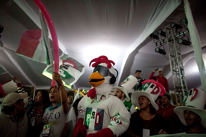 Mexico elections: Enrique Pena Nieto gather at party headquarters as exit polls