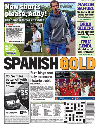 Euro 2012: Daily Mail