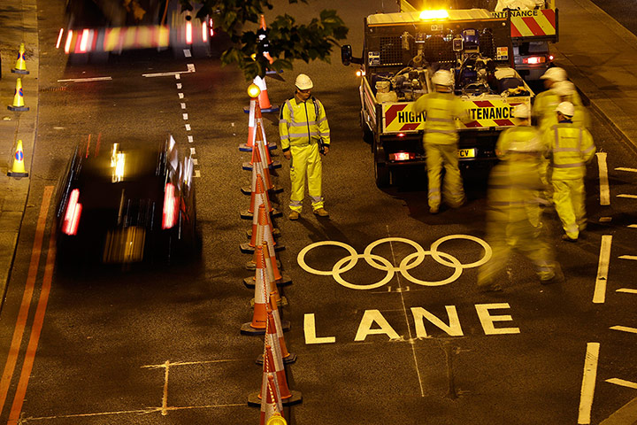 Picture Desk Live: Olympic Lane on the Embankment in London