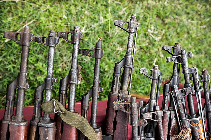 Kenya gun violence: Collections of guns handed over to the police by local communities
