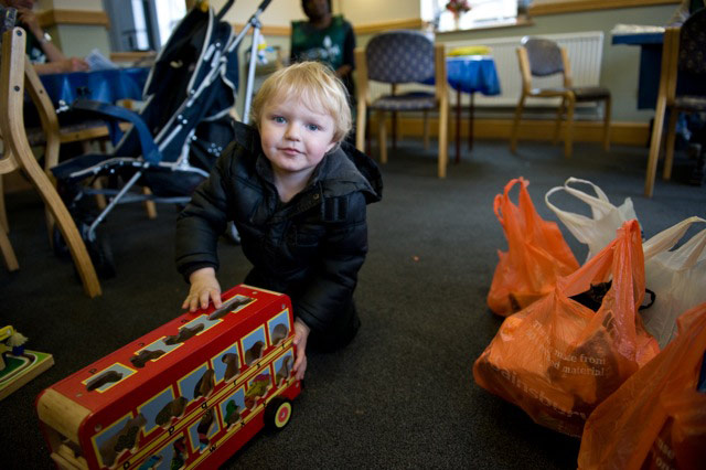 Foodbank gallery: 6 Child playing in a foodbank centre