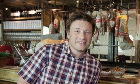 Jamie Oliver at his new restaurant area at Gatwick Airport