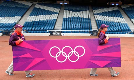 Olympics sign at Hampden Park