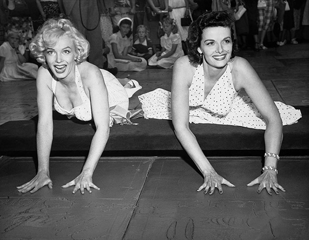 Marilyn: Marilyn Monroe and Jane Russell Entering Hollywood Hall of Fame