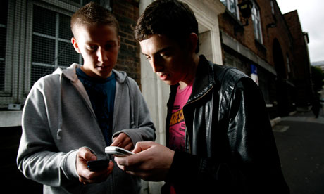 Students with smart phones