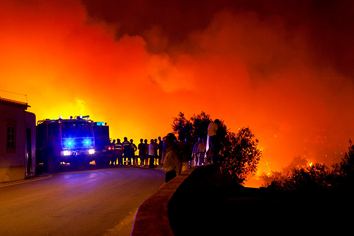 24 hours in pictures: Forest fire in Algarve