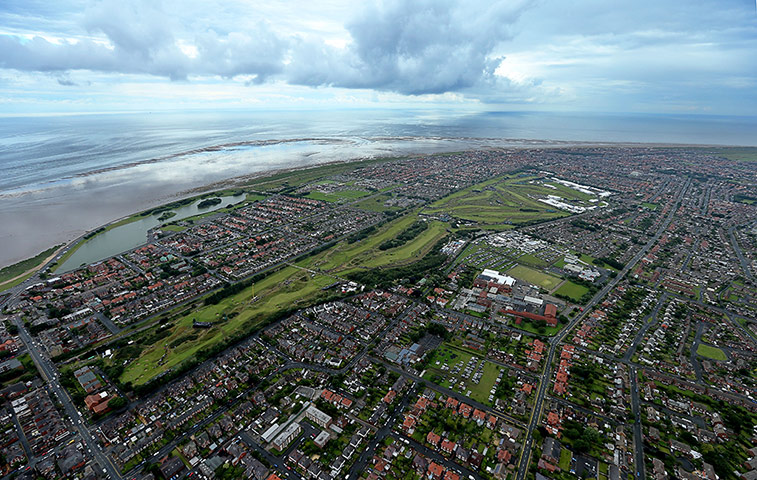 picture desk live update1: Aerial view of the 141st Open Championship