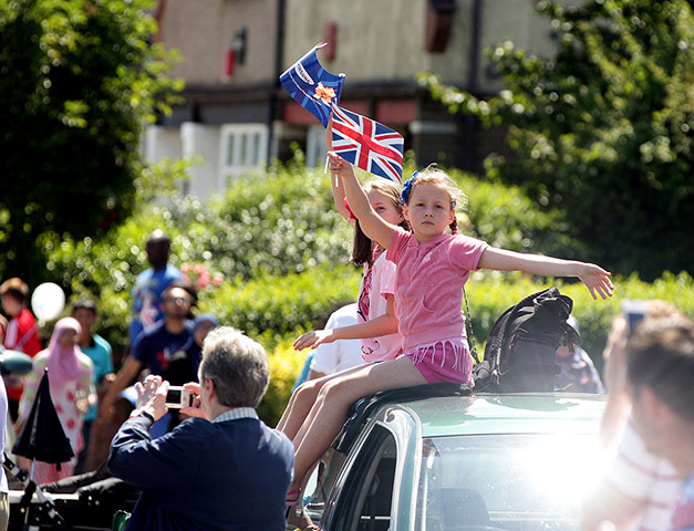 Olympic Torch 65: Spectators lining the route of the Olympic Flame