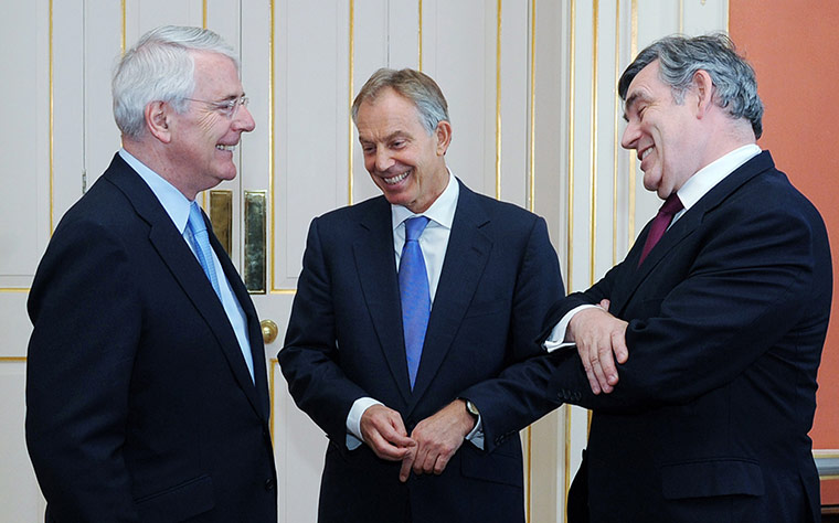 Picture desk live: Sir John Major, Tony Blair and Gordon Brown chat before lunch at Number 10