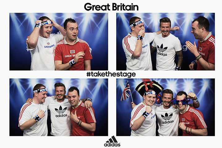 David Beckham photobooth: David Beckham surprises shoppers in a photobooth at Westfield in London