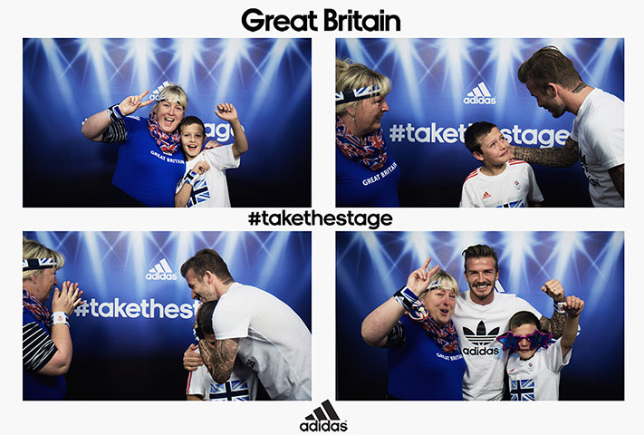 David Beckham photobooth: David Beckham surprises shoppers in a photobooth at Westfield in London