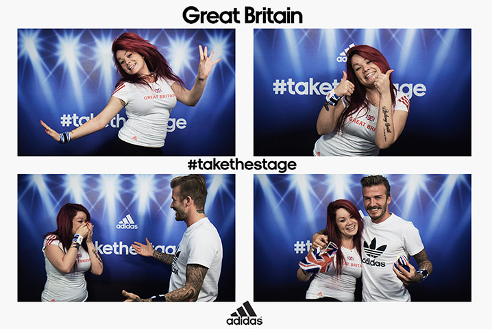 David Beckham photobooth: David Beckham surprises shoppers in a photobooth at Westfield in London