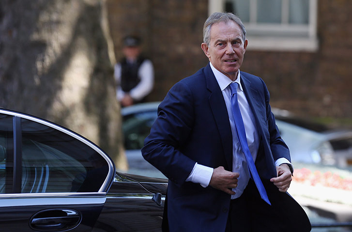 Queen and PMs: Former Prime Minister Tony Blair arrives in Downing Street