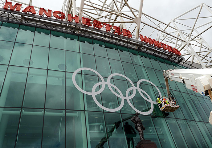 Olympic rings around UK: Olympics - Preparations at Old Trafford