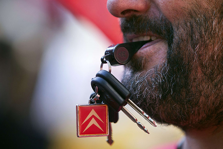 Picture desk live: Peugeot-Citroen PSA workers protest against redundancy in Paris