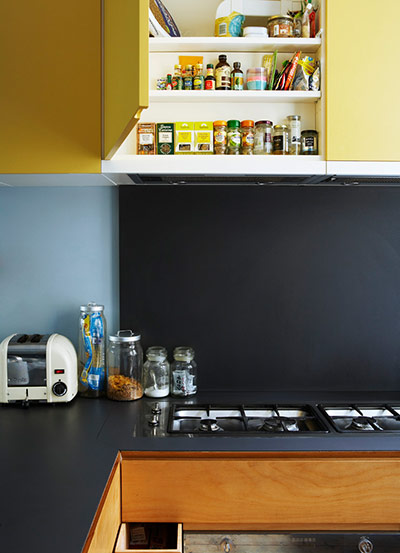 Homes - Narrow house: Detail of kitchen cupboards in Kahn and Kohashi's narrow house