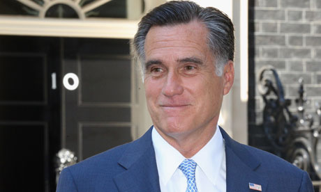 Mitt Romney leaves 10 Downing Street