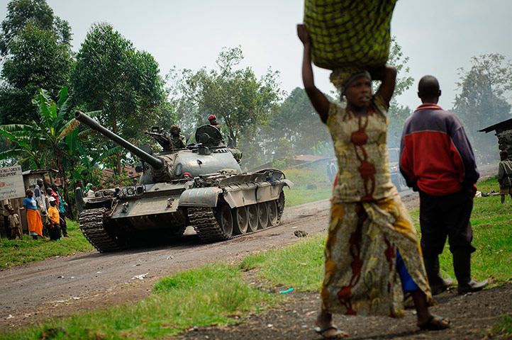 Picture Desk Live: A Congolese army tank retreats 