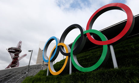 Olympic rings in east London