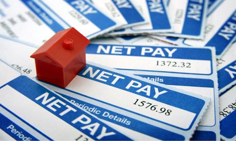 British payslips with model house