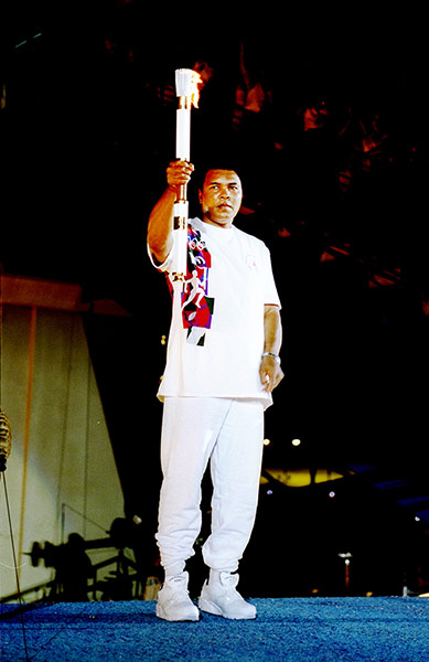 Opening ceremonies: 1996 Muhammad Ali holds the torch 