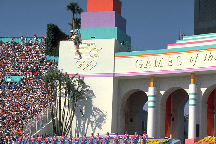 Opening ceremonies: Jetpack man at the LA Olympics 1984