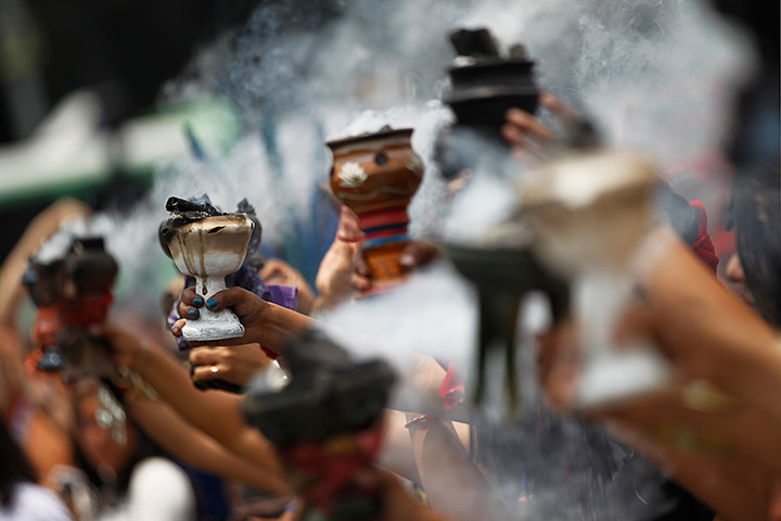24 hours in pictures: Celebrations of Mexico-Tenochtitlan at Zocalo square