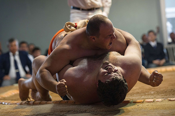 24 hours in pictures: Sumo wrestling South American Championship