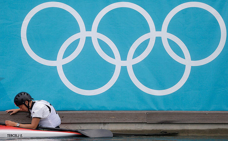 last day for relaxing: Eva Tercelj rests during training for the women's K1 kayak slalom