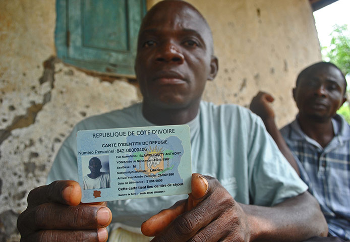 Liberian refugees in western Ivory Coast