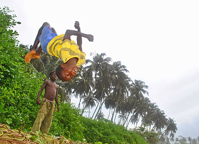 Liberian refugees: in western Ivory Coast