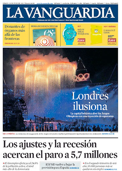 Olympics front pages: Olympic opening ceremony front pages – La Vanguardia