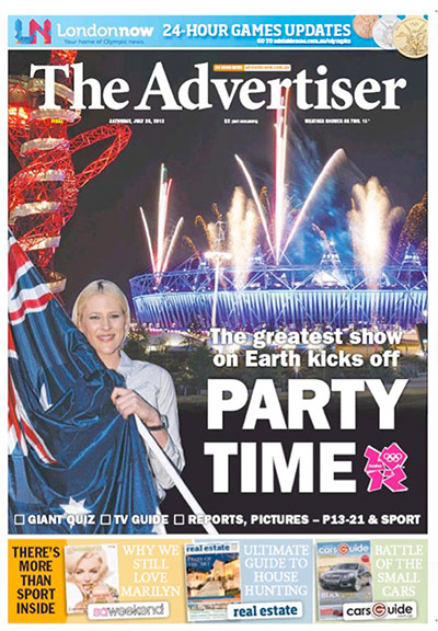 Olympics front pages: Olympic opening ceremony front pages – Advertiser