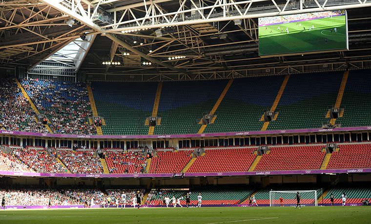 Olympics seating: A general view of empty seats at the Womens Football