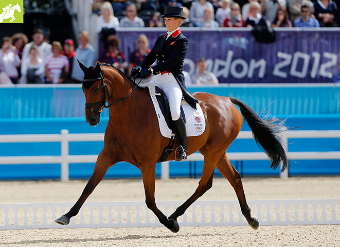 Zara: Zara Phillips competes with High Kingdom in the dressage event