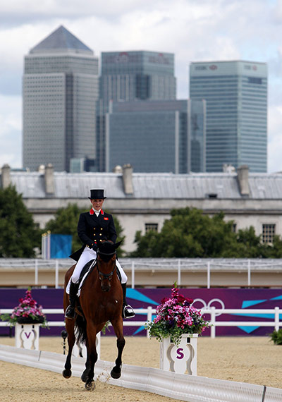 Zara Phillips: Zara Phillips competes in the dressage