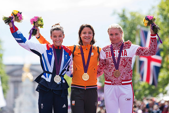 Women's road race: Medal ceremony for the women's cycling road race