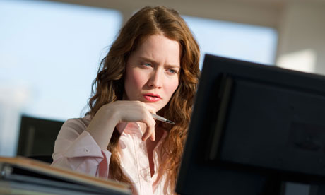 Woman working at computer. Image shot 2010. Exact date unknown.