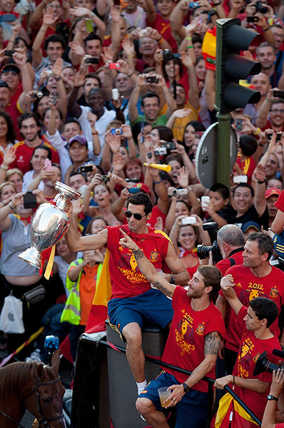 spain cele: Alvaro Arbeloa, Sergio Ramos and Jesus Navas