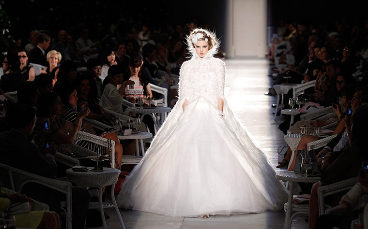 Picture desk live: A model presents a creation or French fashion house Chanel in Paris