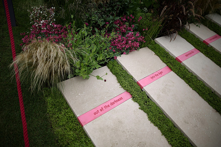 Hampton Court flower show: Stone steps at 'The Bridge Over Troubled Water' garden
