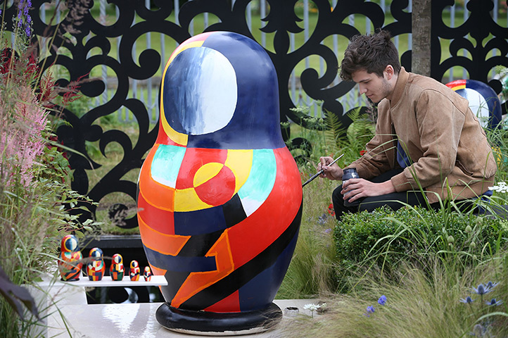 Hampton Court flower show: Russian doll sculpture in The Russian Museum Garden