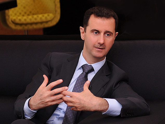 Picture desk live: Syrian President al-Assad is seen in an interview with a Turkish newspaper