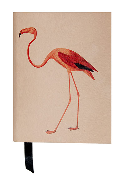 Tropical Storm: Leather-bound flamingo notebook