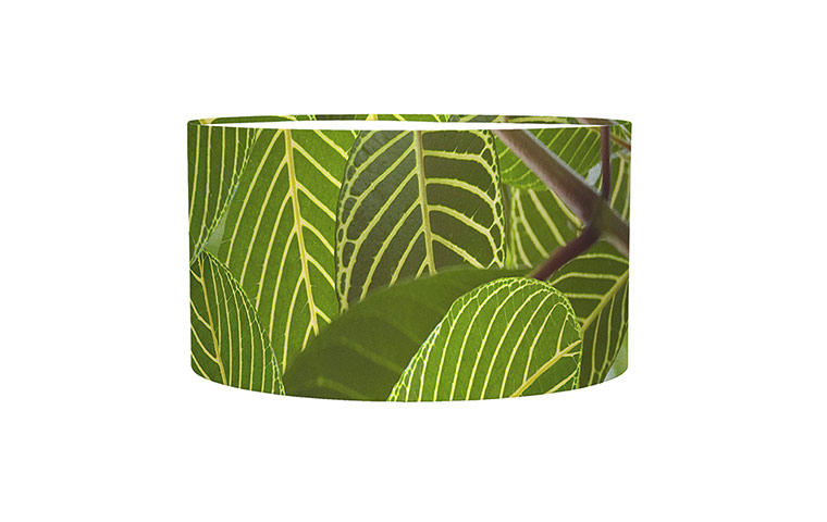 Tropical Storm: Safari leaf bespoke small drum lampshade