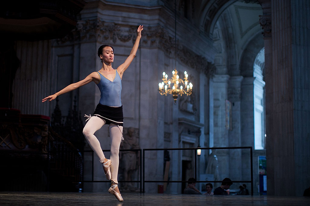 Members of the English National Ballet perform a dress rehearsal