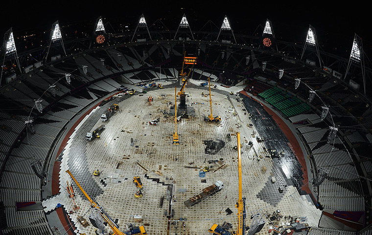 Olympic cauldron: The olympic cauldron is temporarily extinguished