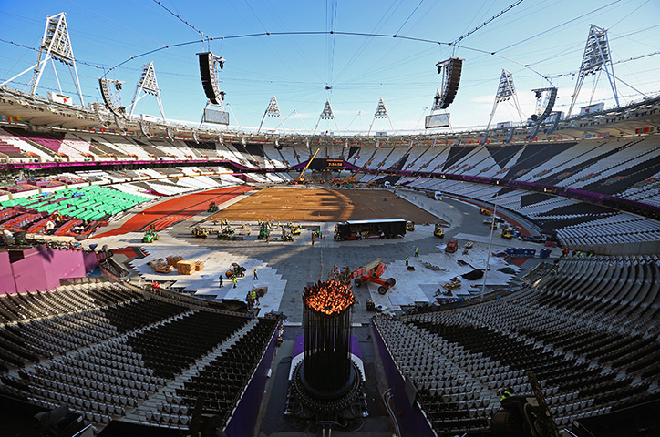 Olympic cauldron: The Olympic Cauldron following it being moved into position