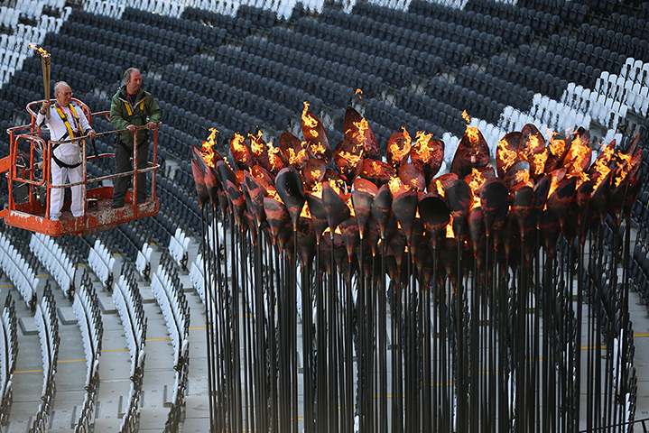 Olympic cauldron: Olympic Cauldron is re-lit following it being moved